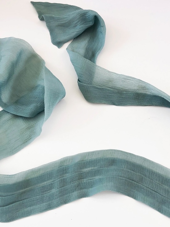 Daniel Hansen Turquoise Silk Pleated Headband main image 4
